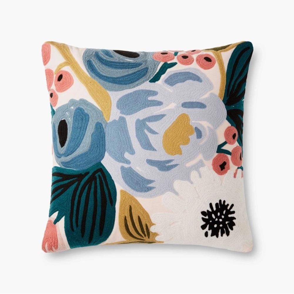 LIKE NEW Rifle Paper Co. Vintage Blossoms Embroidered Pillow Cover
